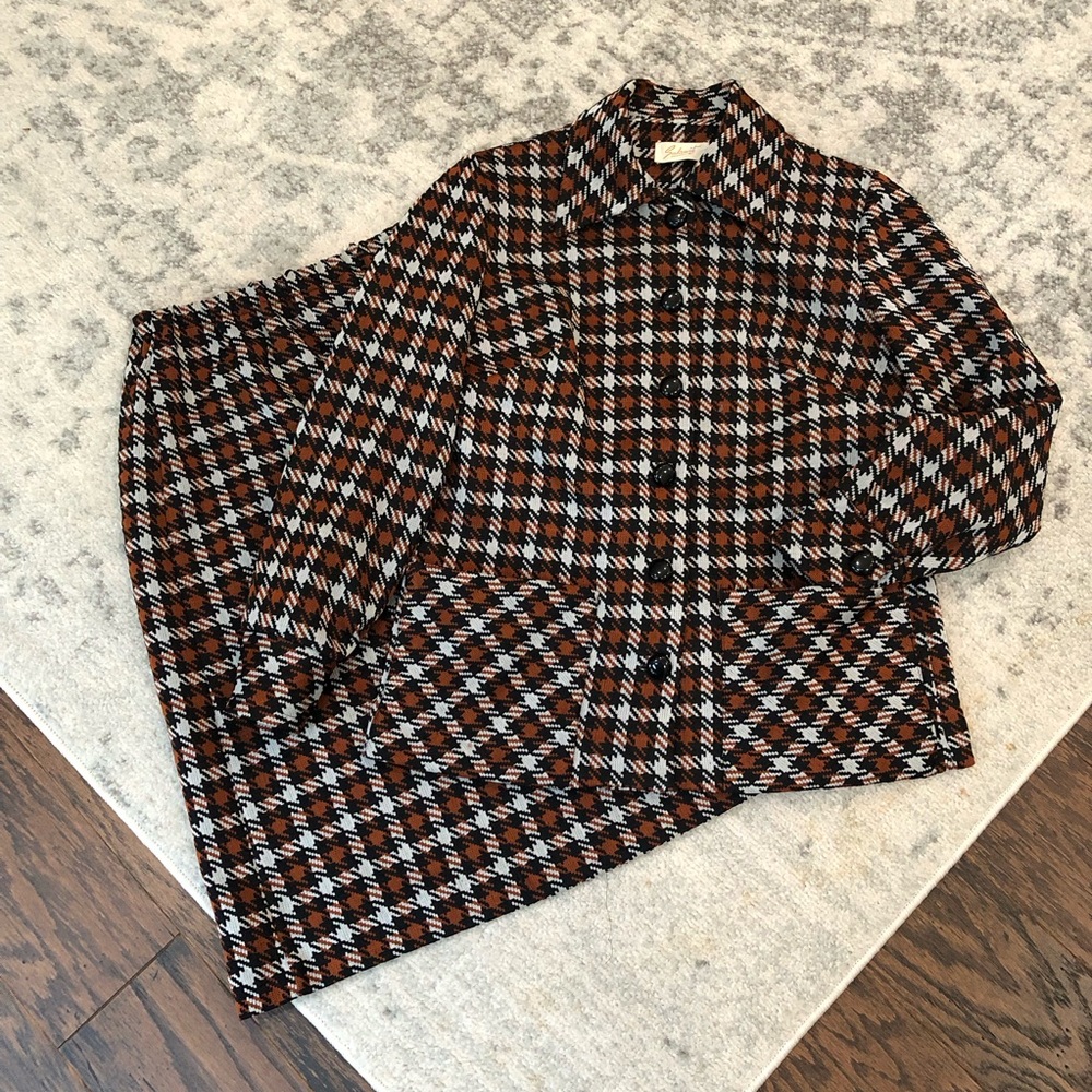 Polyester 70’s Houndstooth Suit Size XS/S